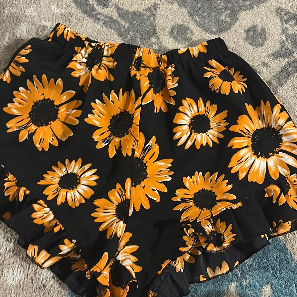Black sunflower shorts